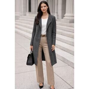 14th & Union Geometric Print Open Longline Jacket Long Sleeve Corporate Sz: M